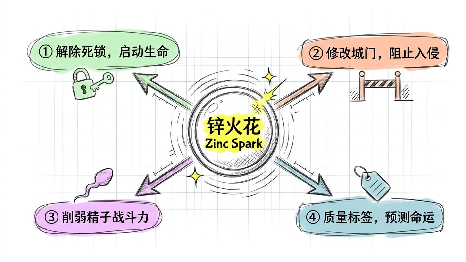 锌火花四大功能示意图