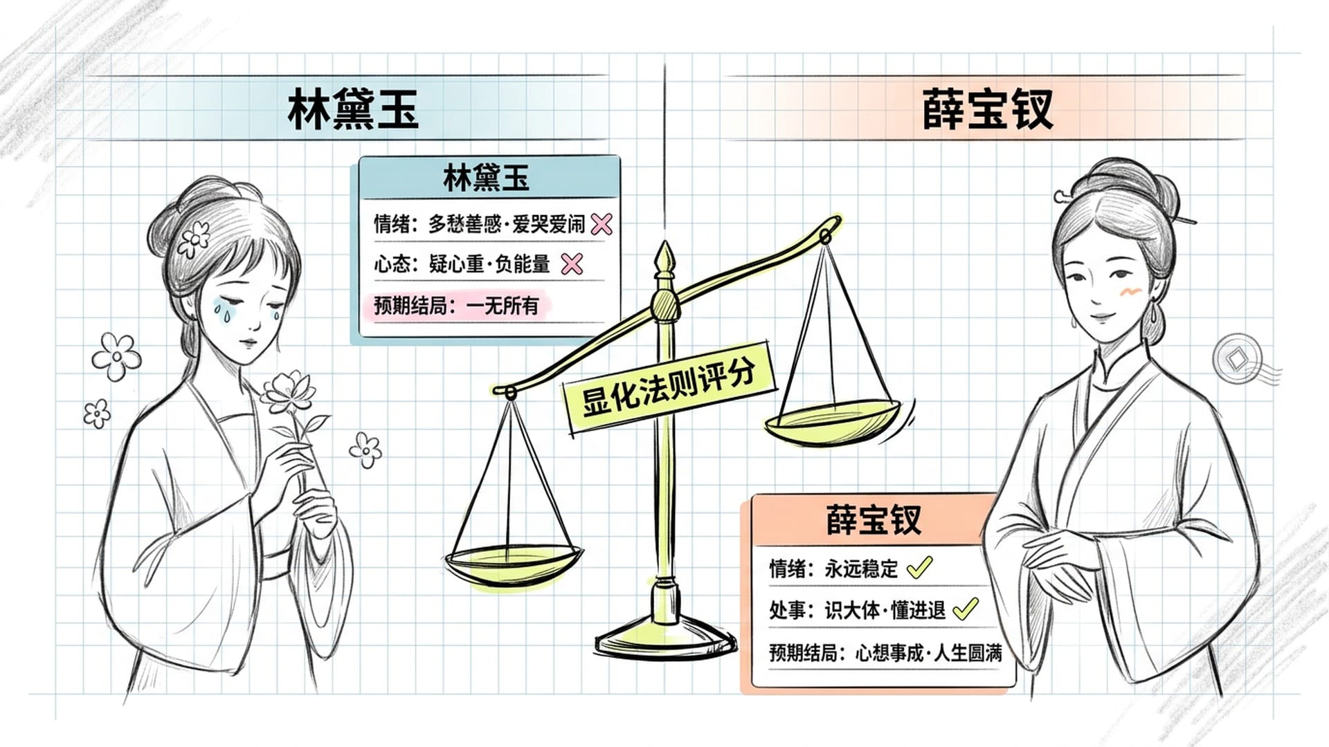 林黛玉与薛宝钗的命运对照
