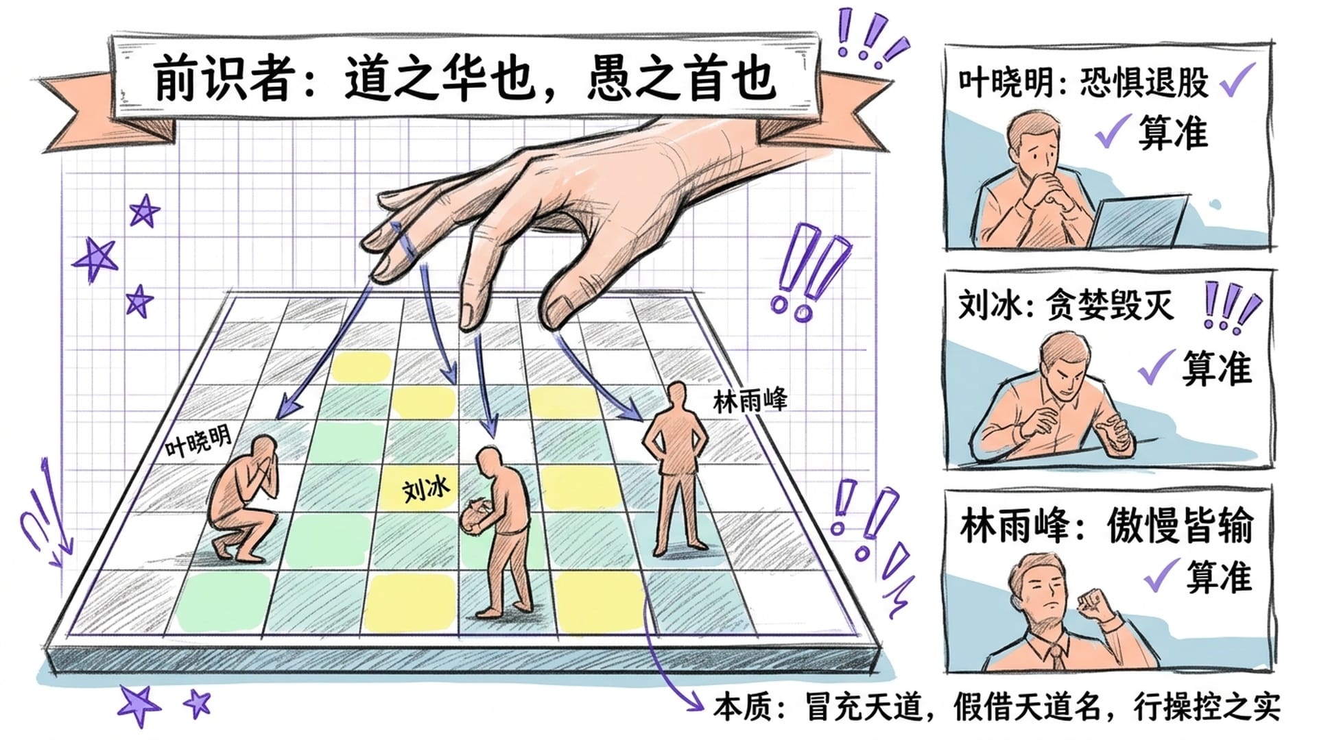 棋盘俯视,人物棋子被操控