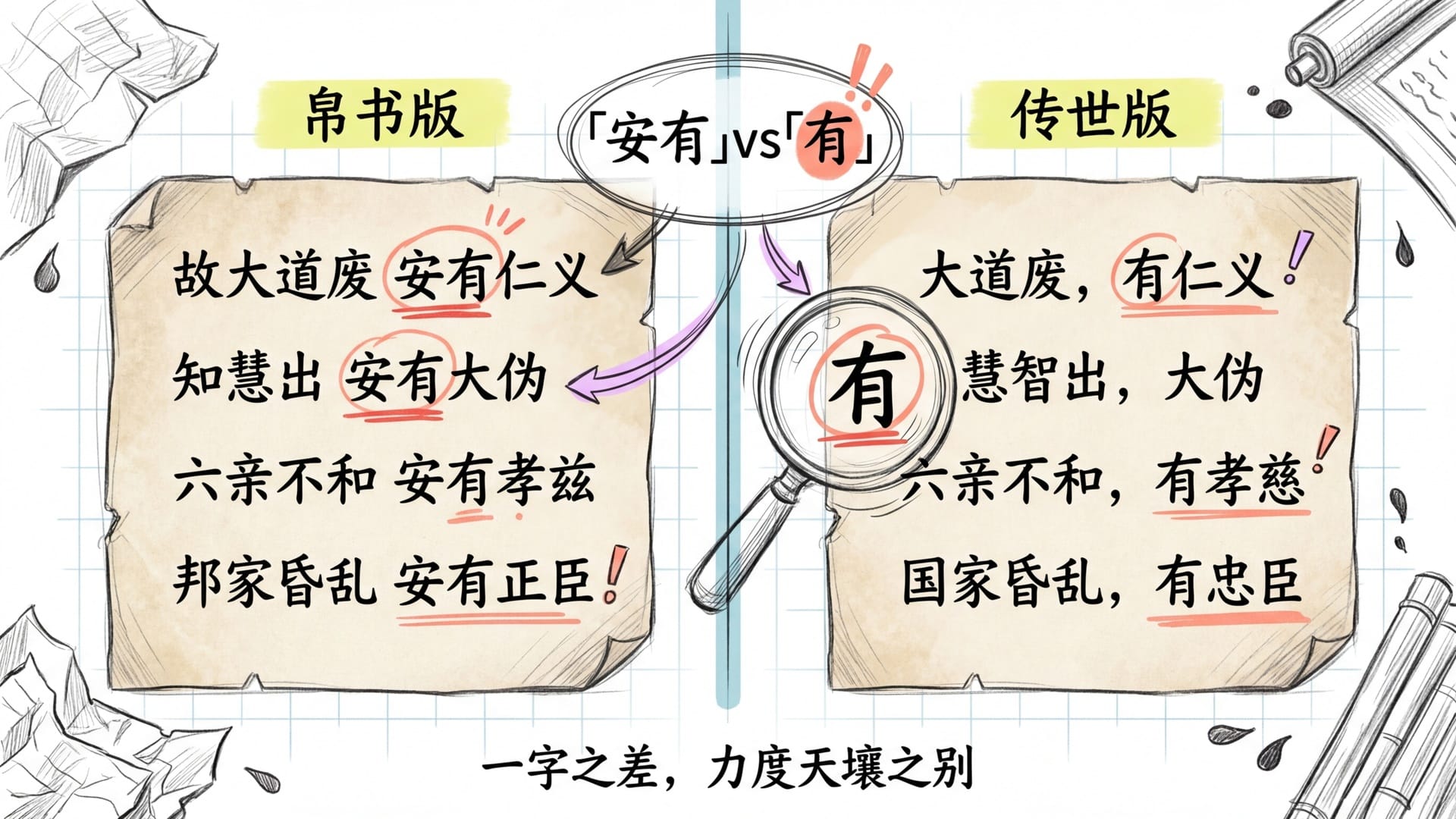 帛书与传世版文本对比