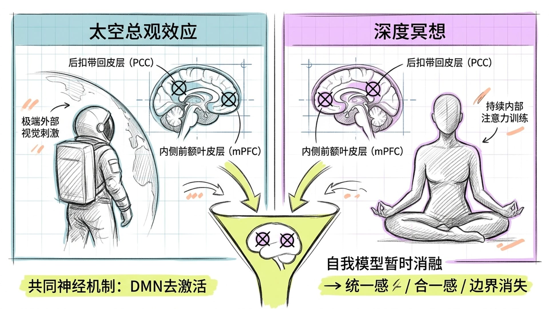 总观效应与深度冥想的神经机制对比