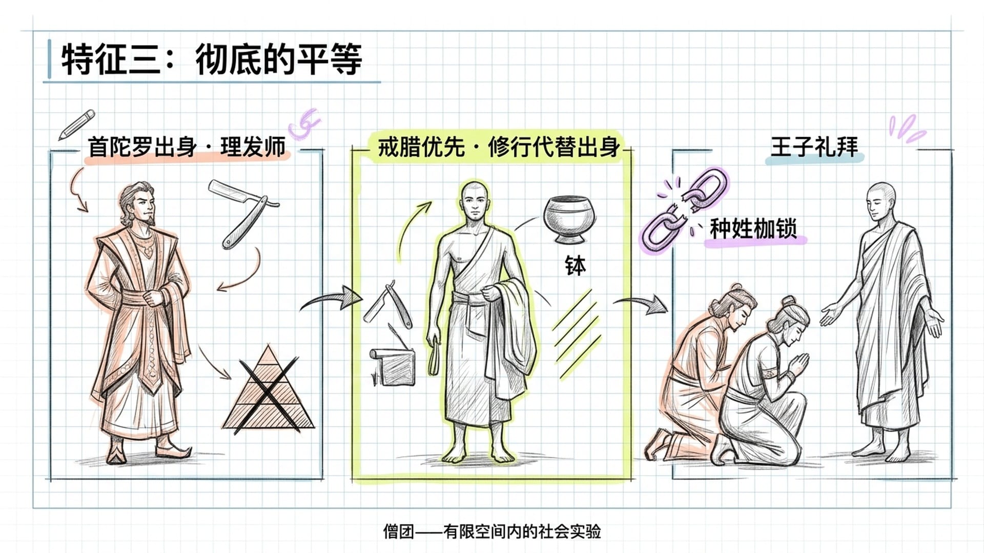 优婆离：用戒腊代替血统