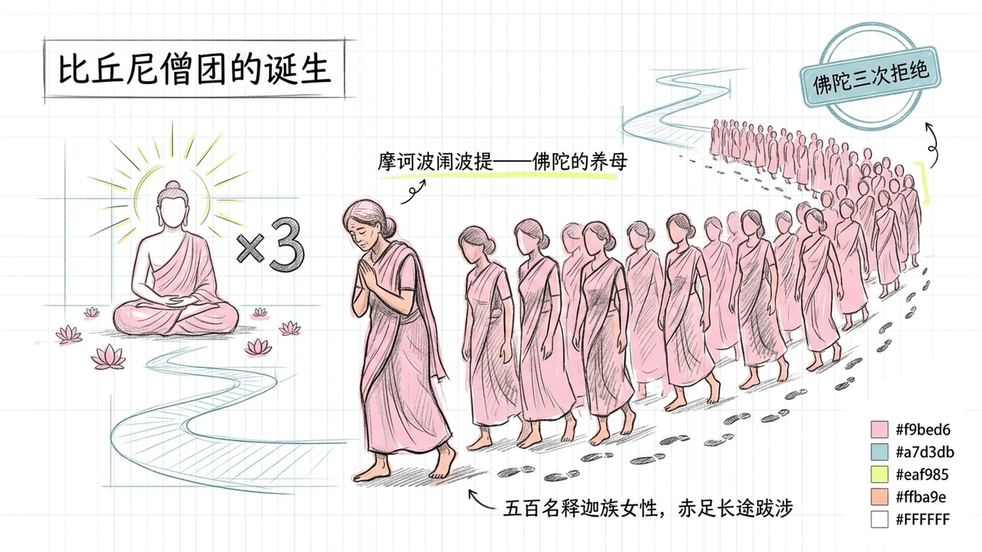 摩诃波阇波提三次请求出家