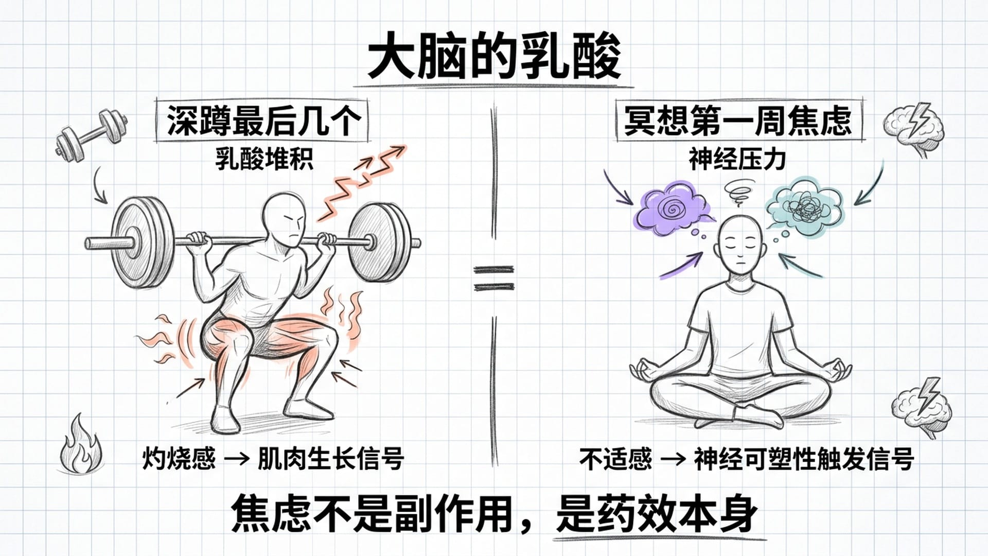 冥想中的焦虑与健身乳酸的类比