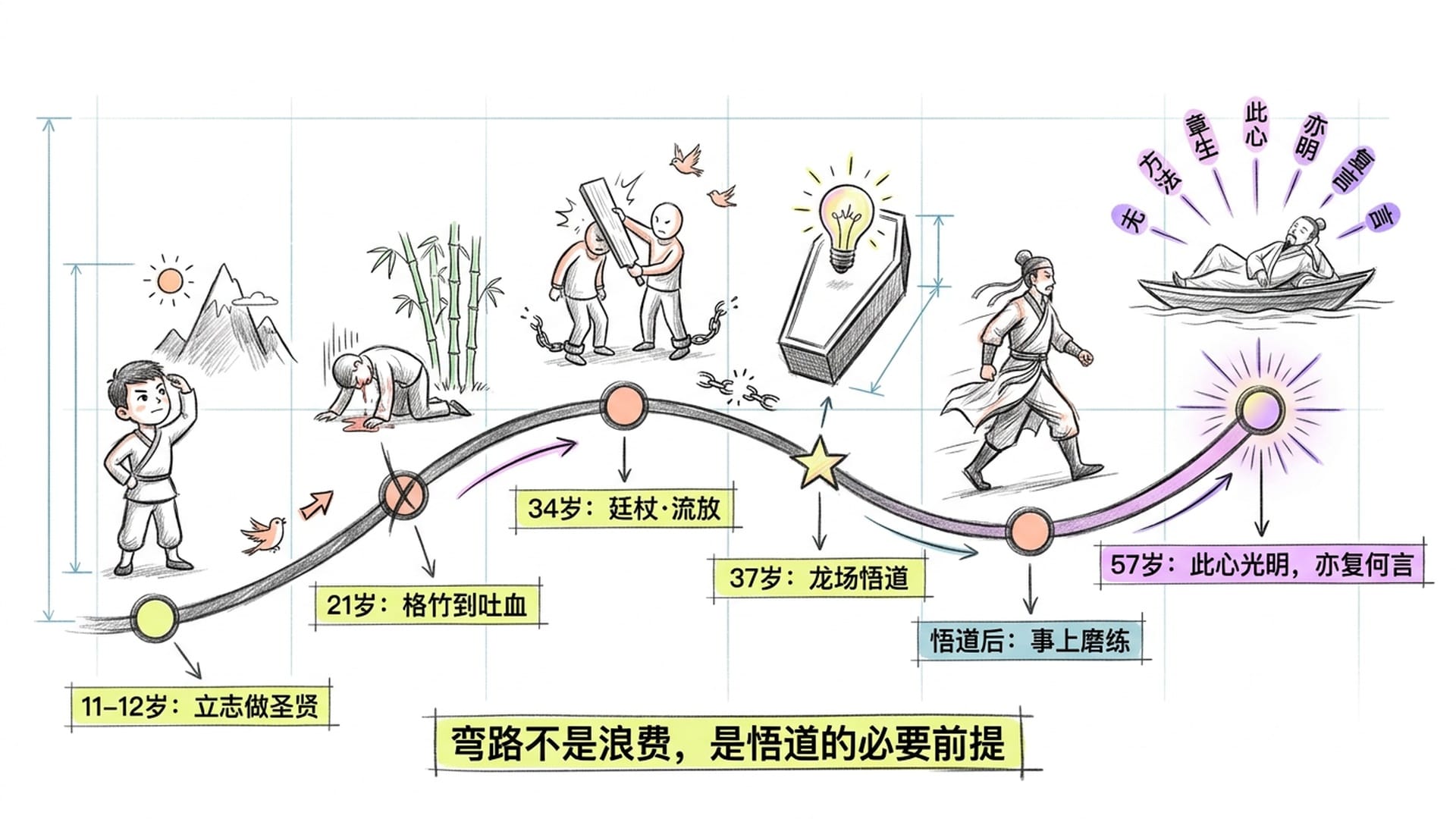 王阳明一生的弧线