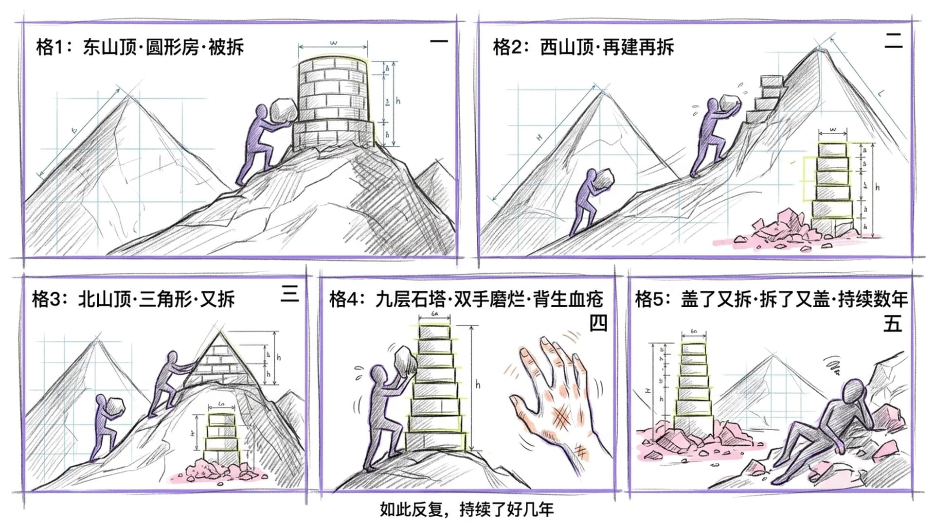 密勒日巴独自扛石、反复盖房拆房的苦行