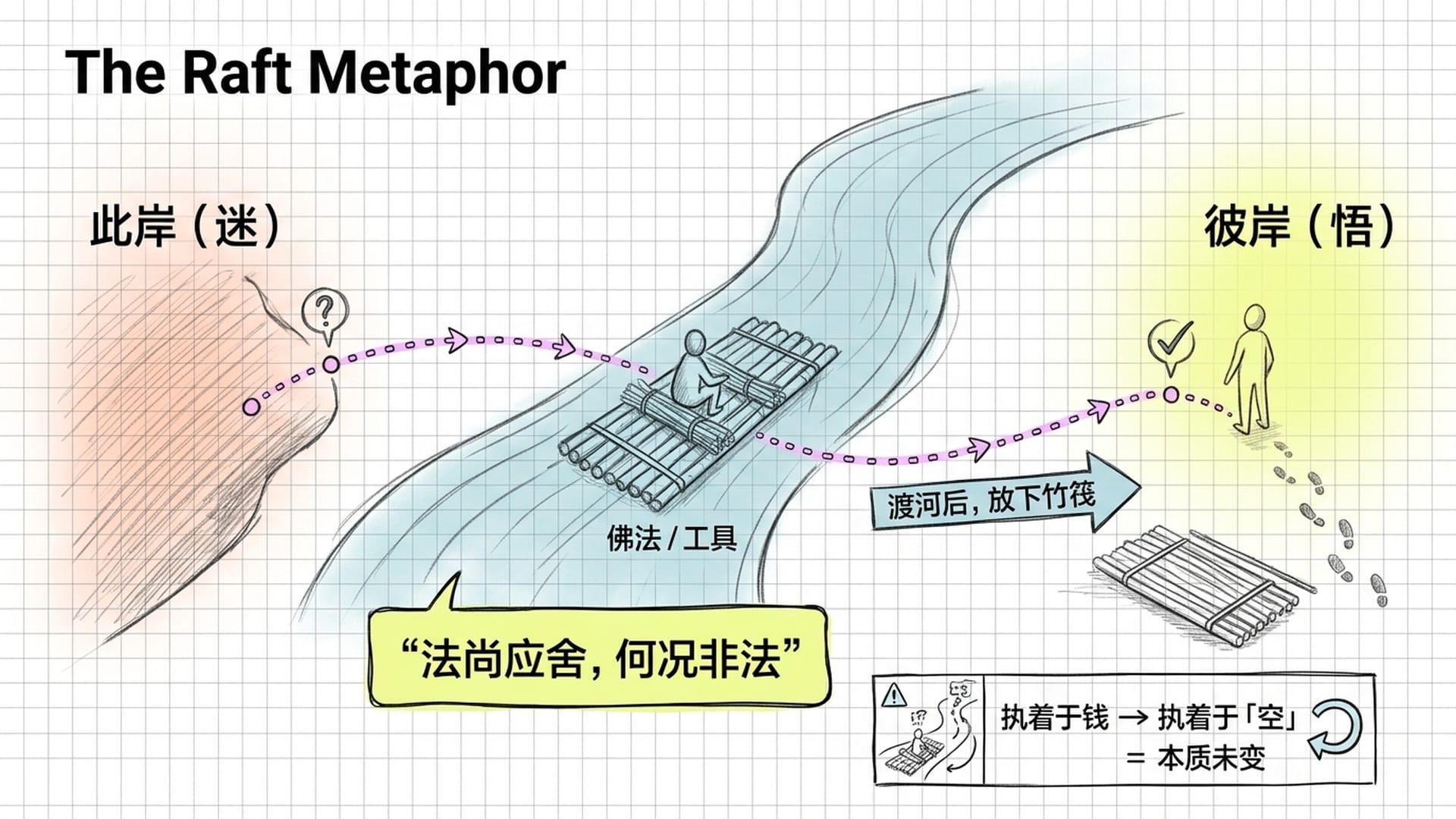 竹筏渡河的比喻