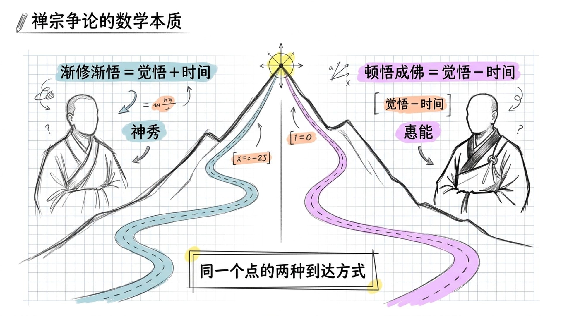 神秀与惠能：同一个点的两种到达方式
