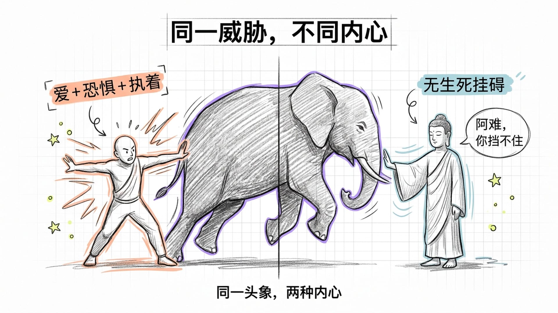 醉象事件:阿难与佛陀的对比