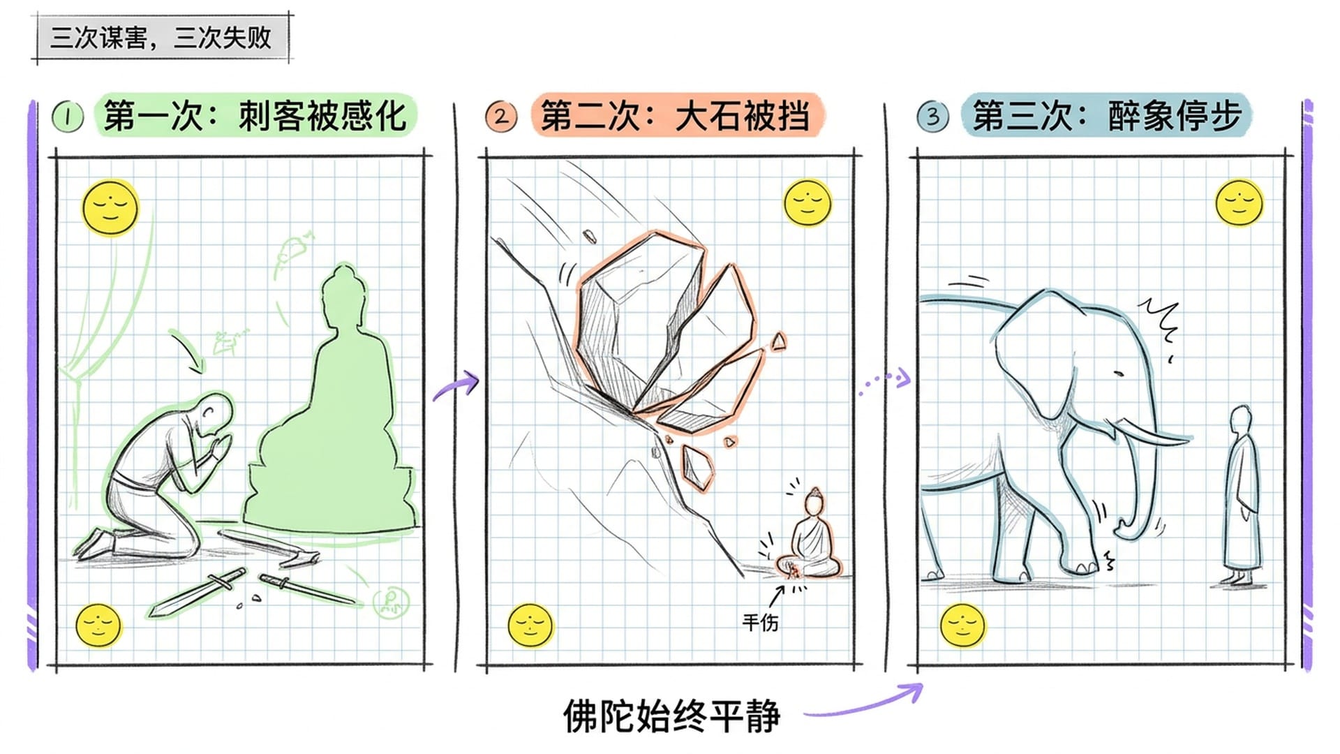 三次谋害的三幕场景