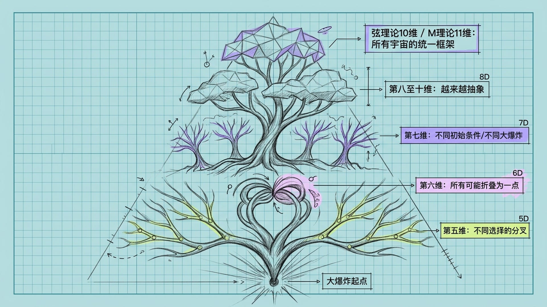 宇宙树形结构：五维六维七维的层次