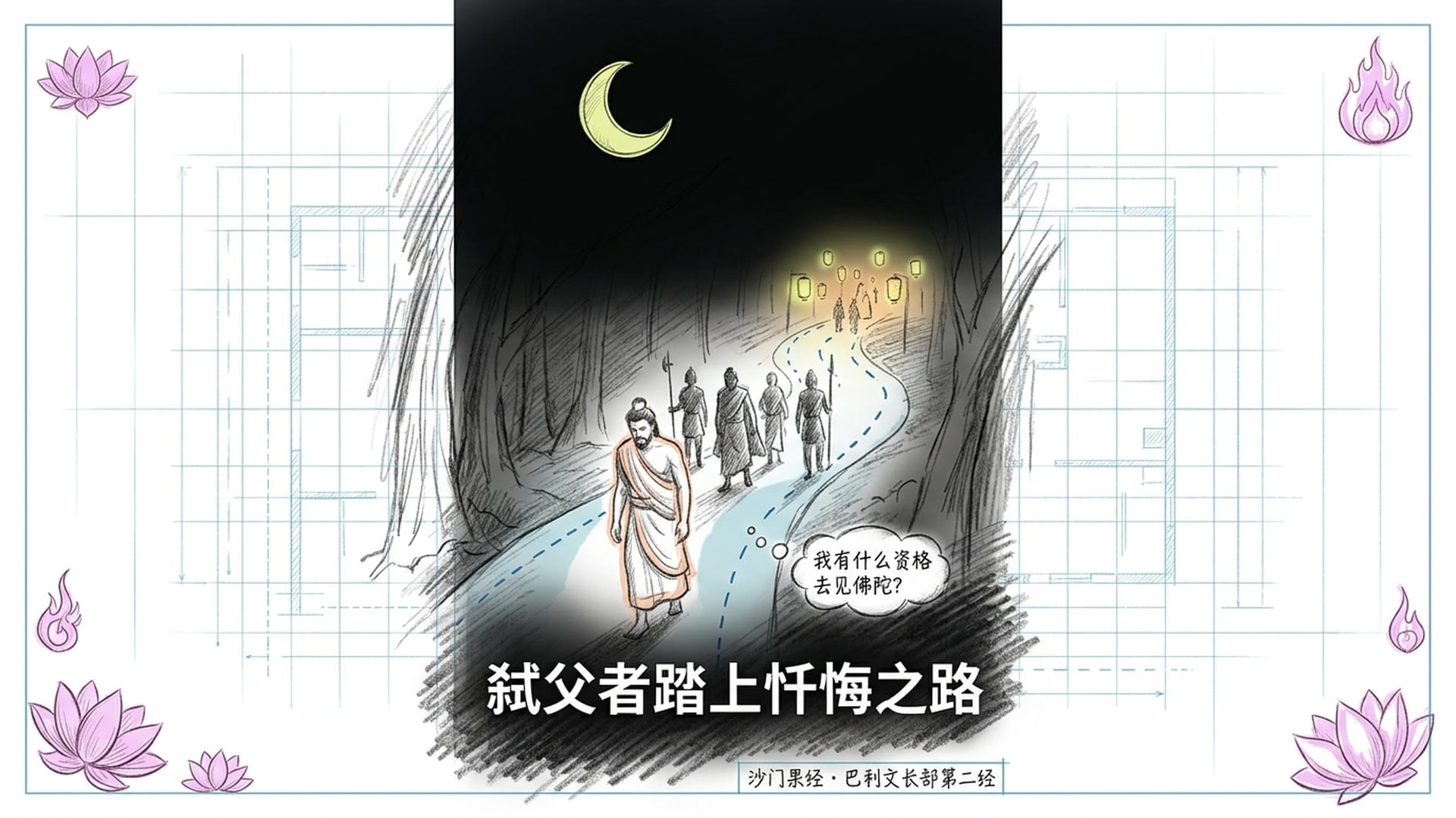 阿阇世深夜前往拜见佛陀