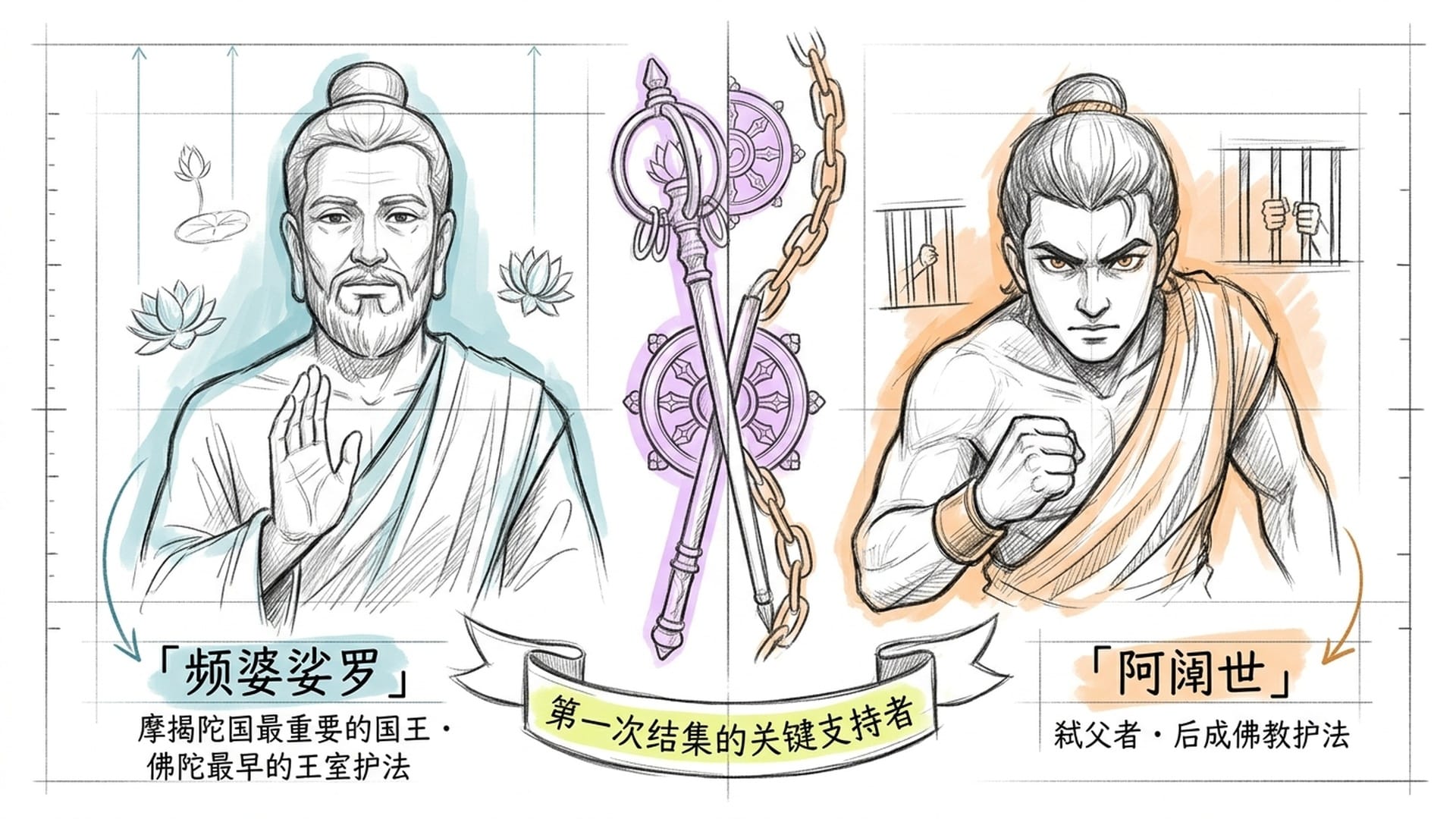 双肖像：频婆娑罗与阿阇世