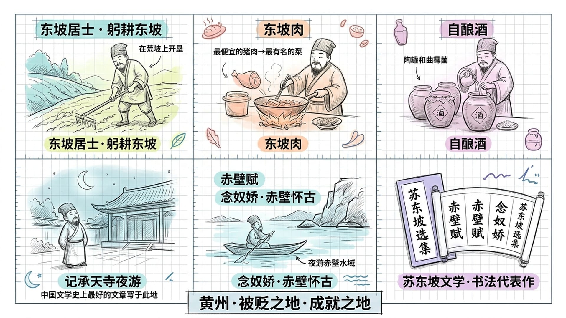 苏东坡在黄州的创造：东坡肉、自酿酒、赤壁赋，都诞生于此