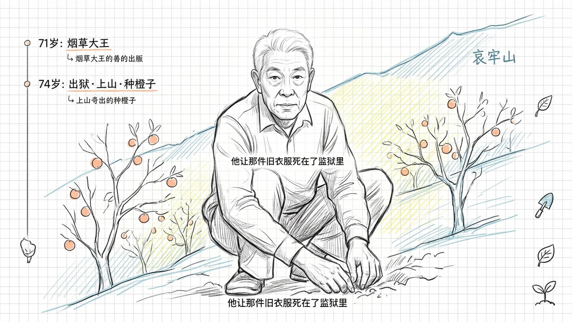 褚时健，74岁走出监狱，蹲在哀牢山刨地学种橙子