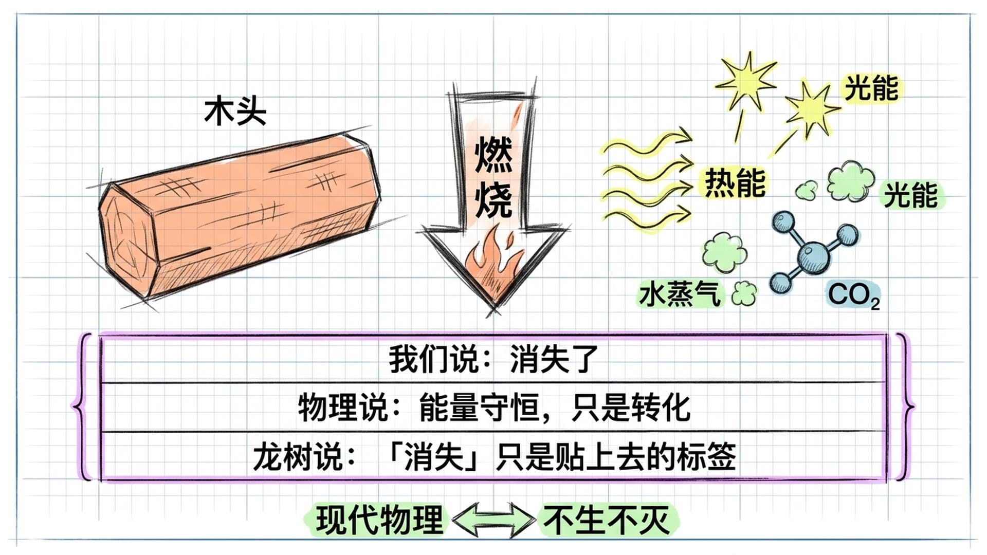 能量守恒与不生不灭的呼应