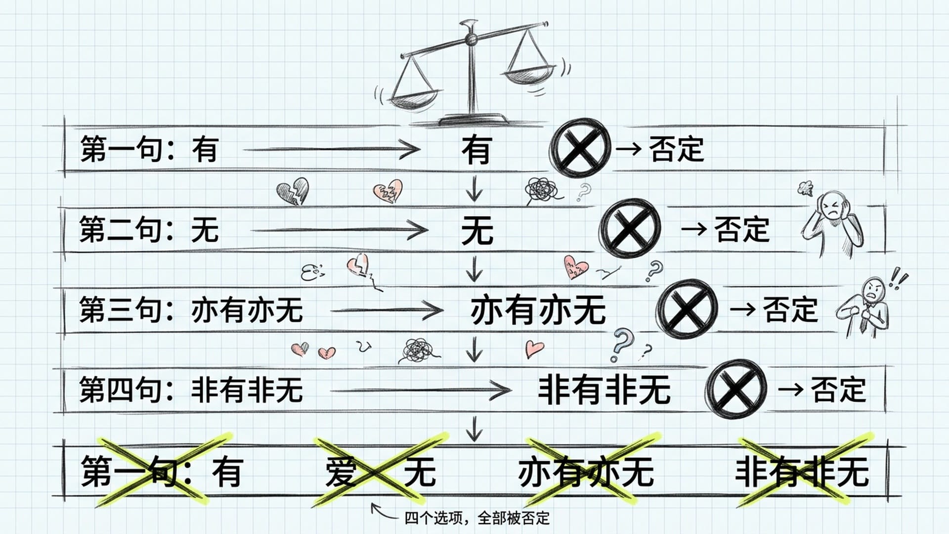 四句否定示意图