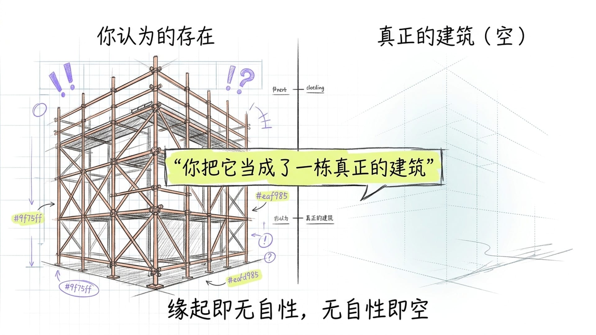 脚手架与建筑的对比