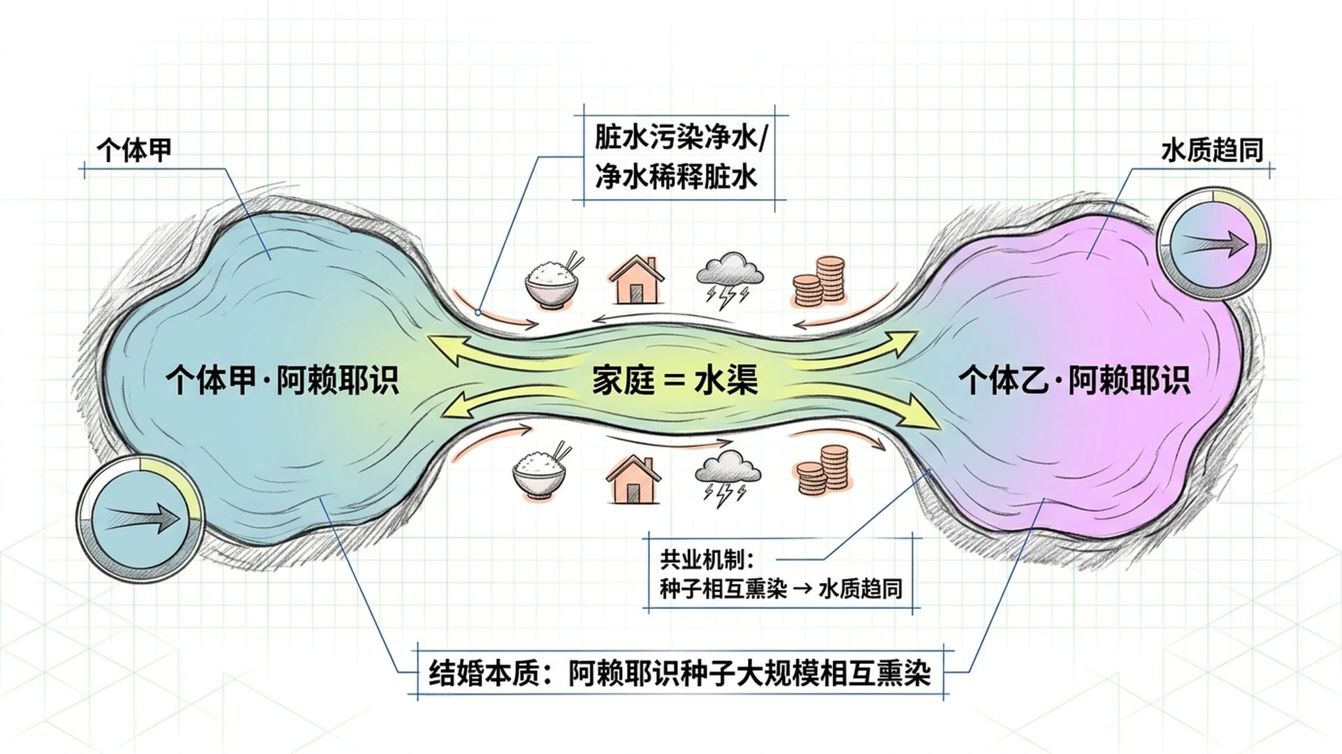 两湖相通的共业比喻