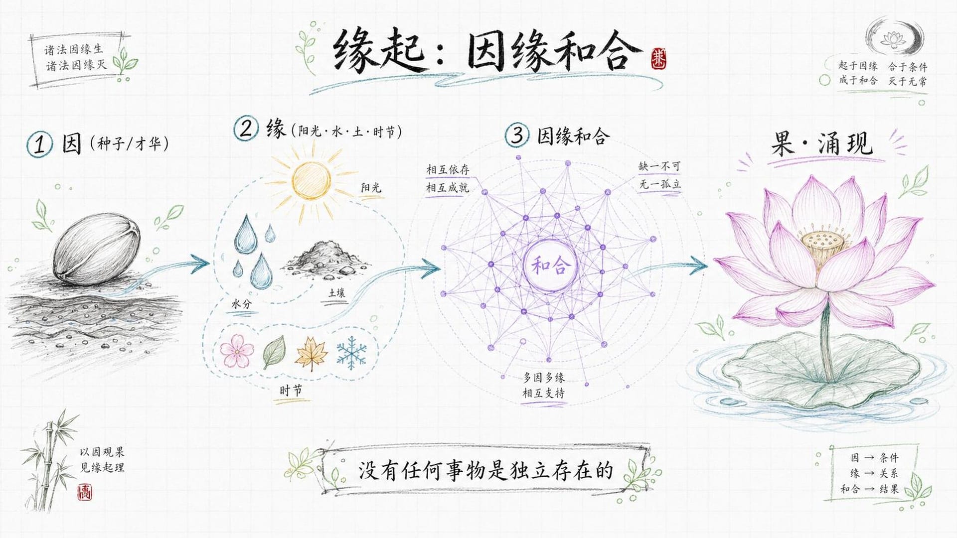 佛学缘起：因缘和合，种子发芽流程