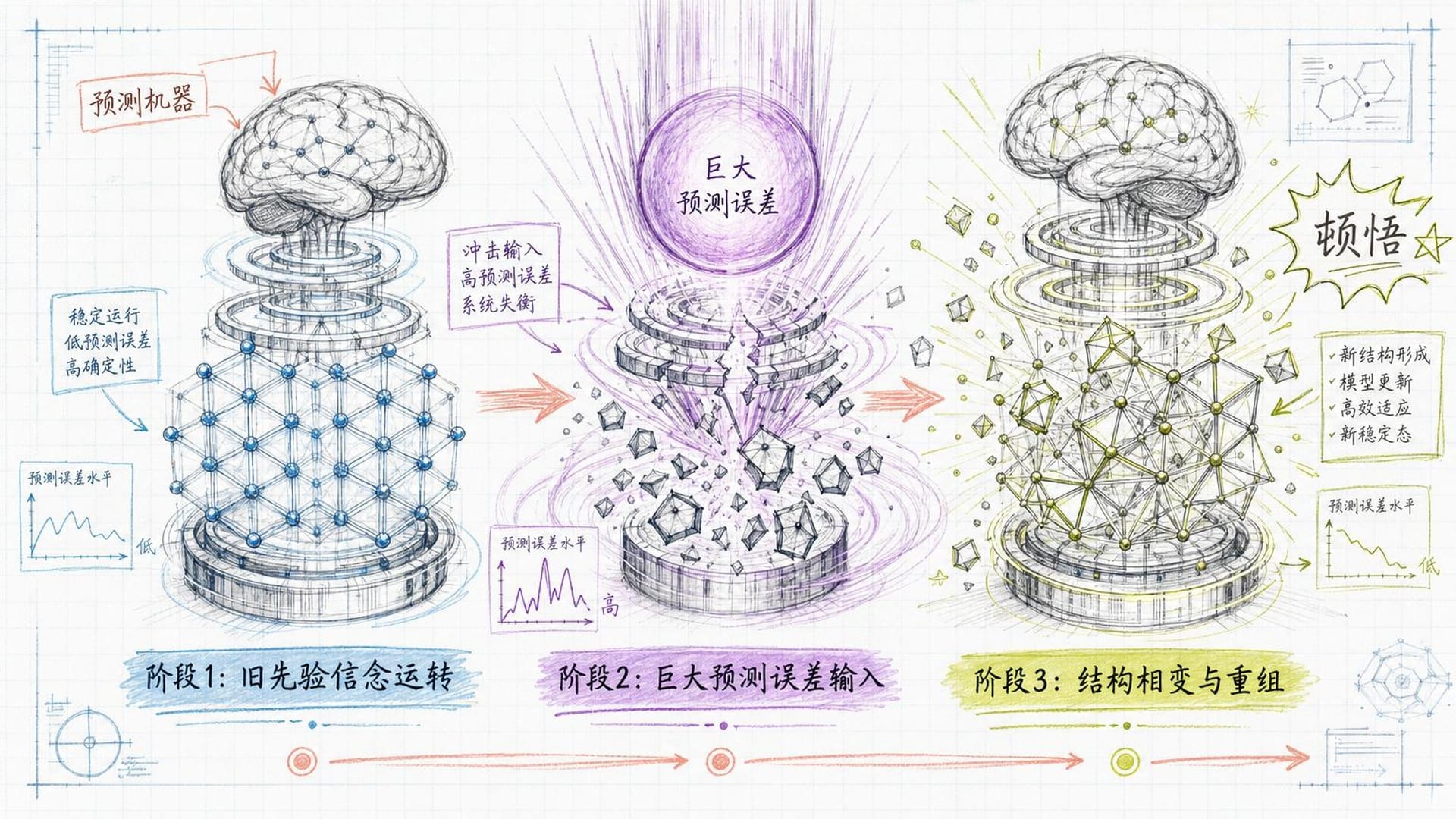 大脑预测机器面对巨大预测误差时发生的相变