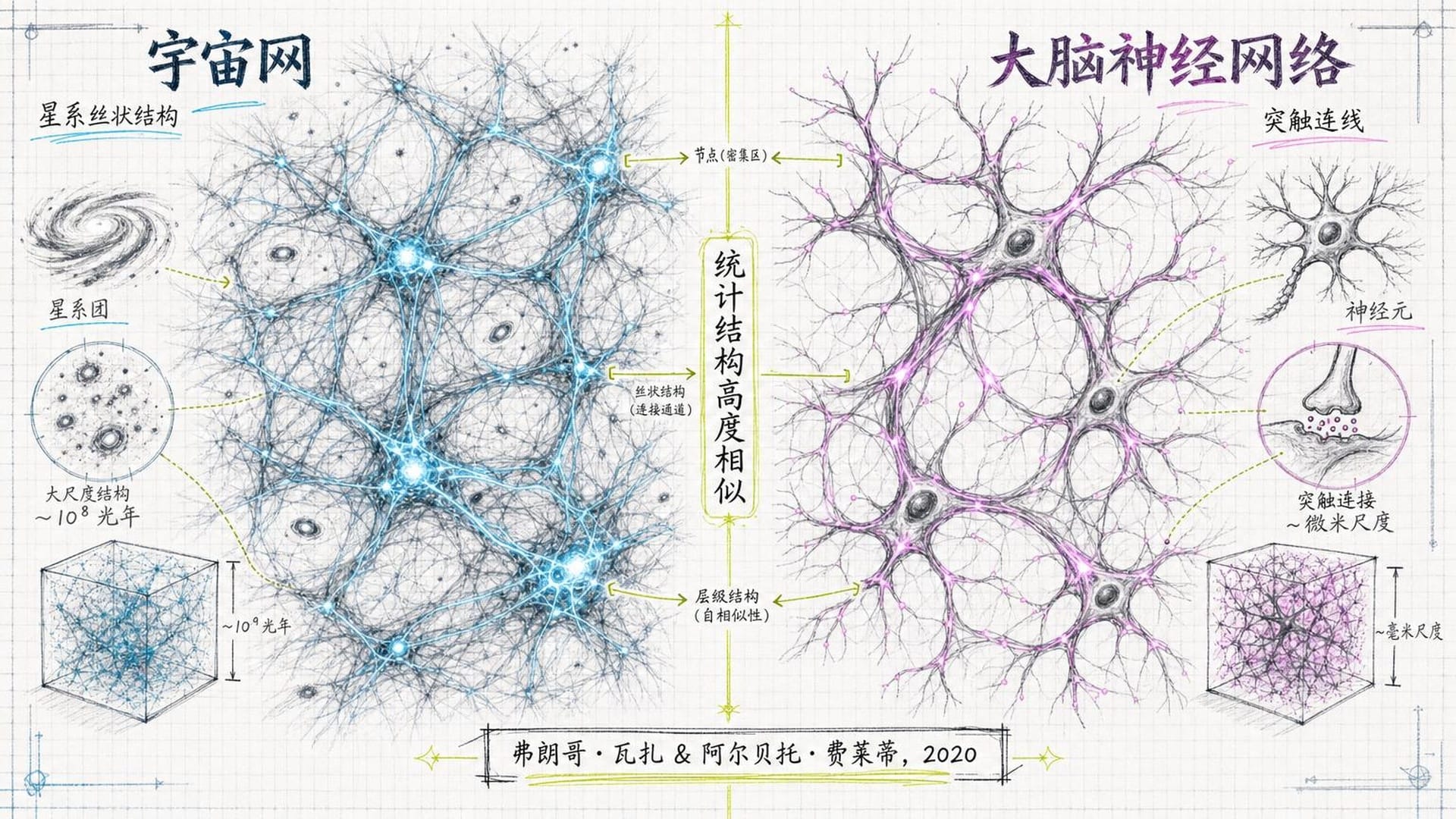 宇宙网与大脑神经元网络的惊人对比
