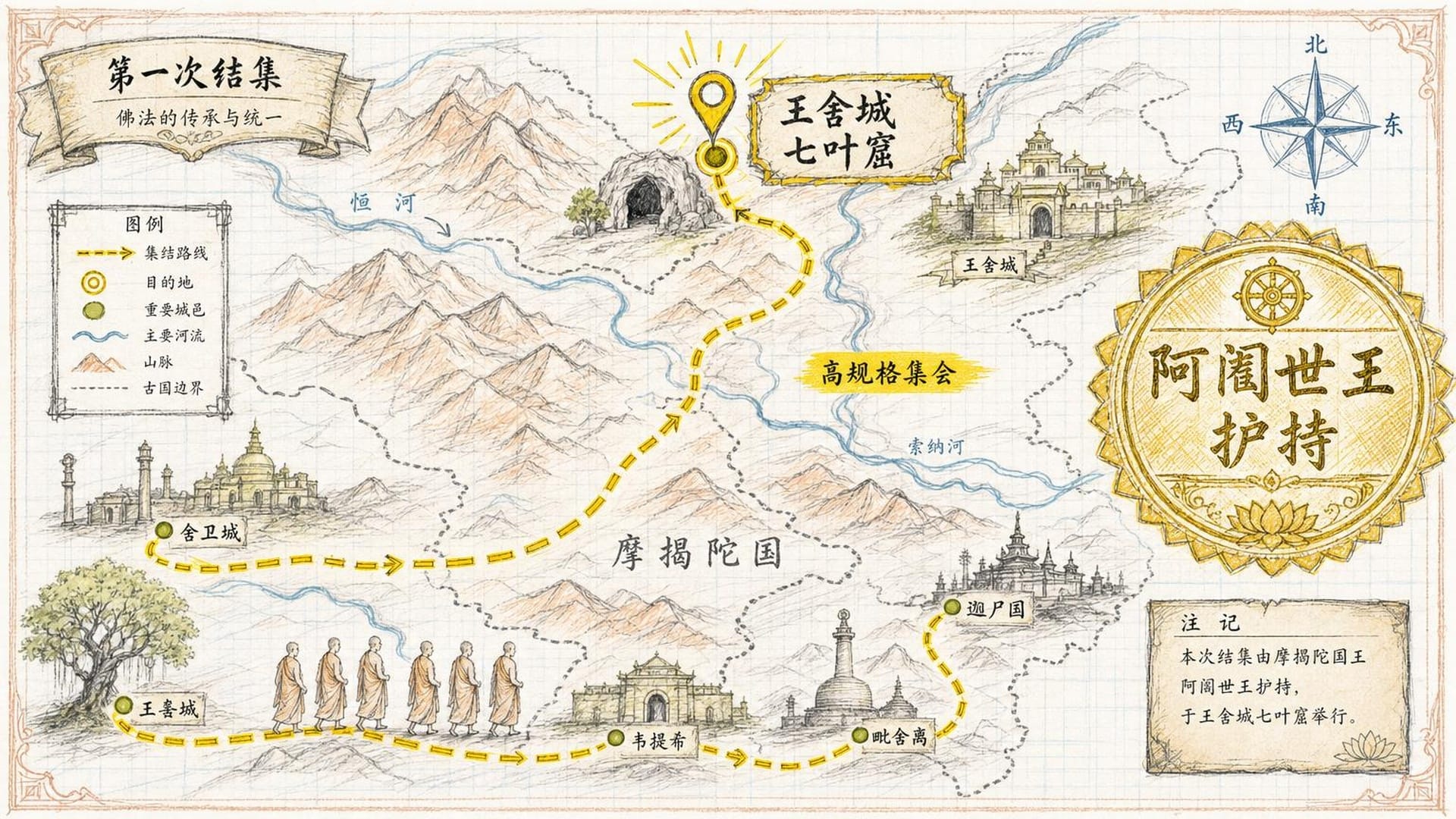 王舍城结集地图