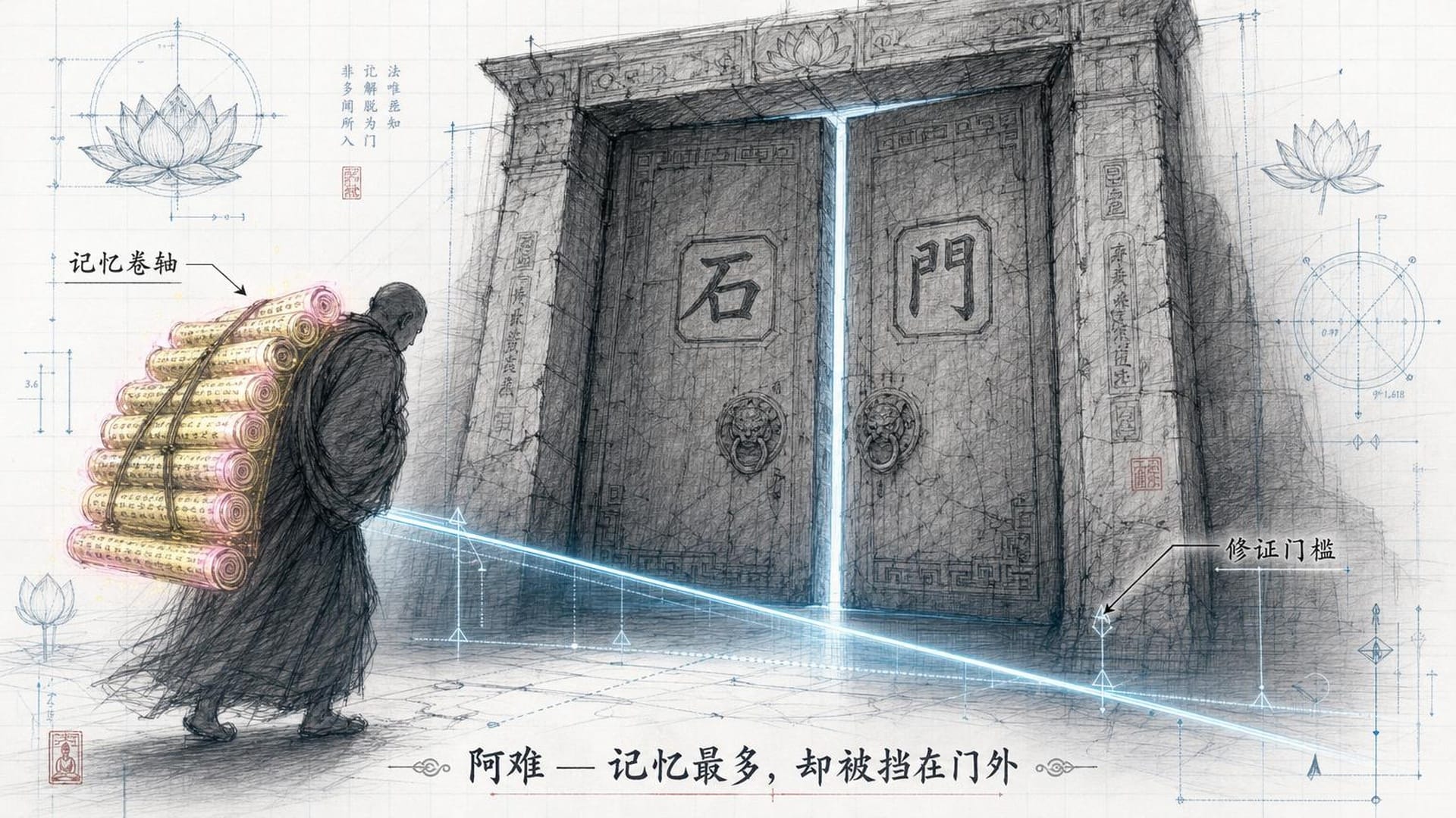 阿难被挡在门外