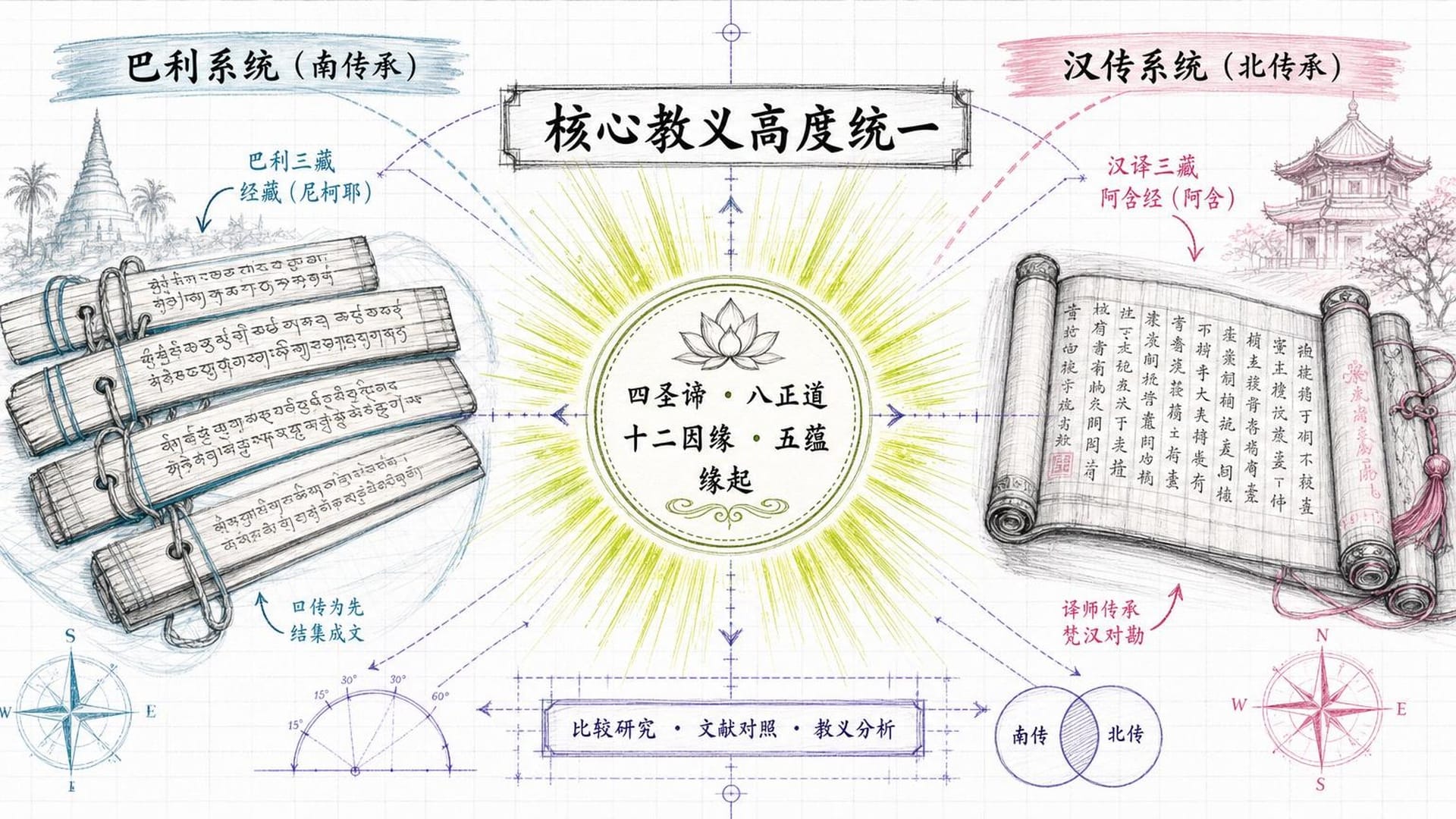 巴利系统与汉传系统的核心教义比对