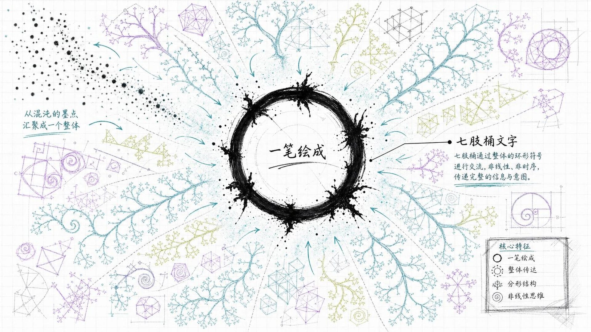 七肢桶文字符号——一笔绘成的圆形
