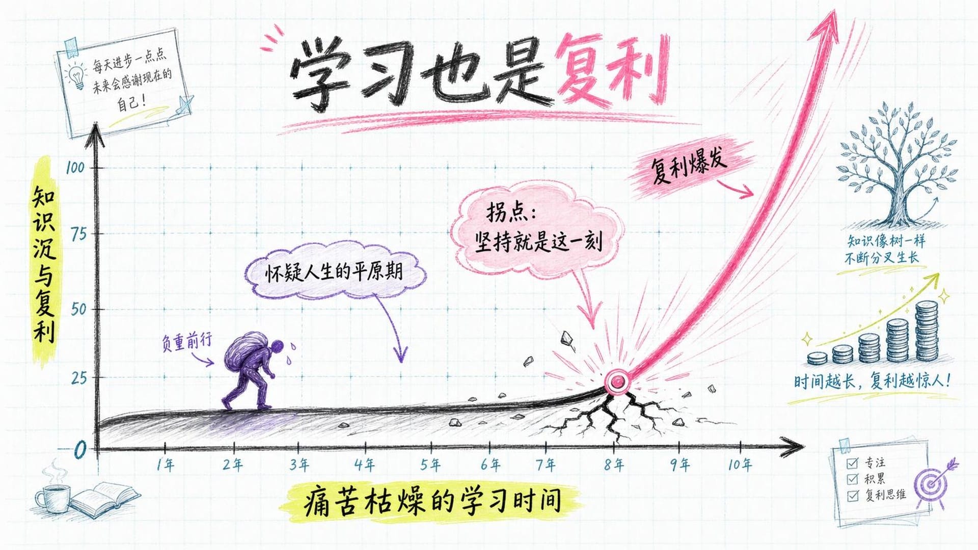 从痛苦期到复利拐点的学习曲线