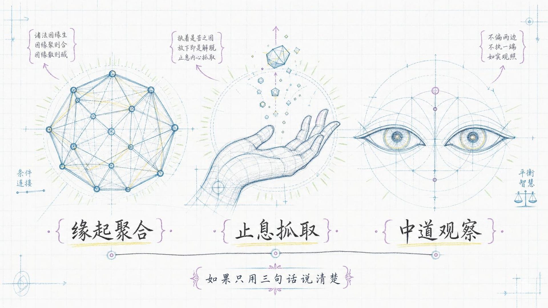三句话的极简视觉化呈现