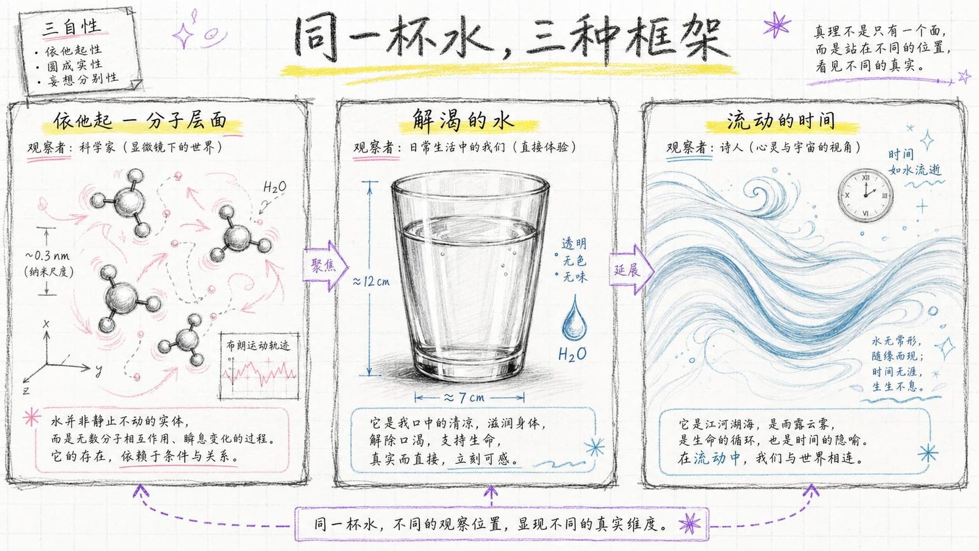 同一杯水的三种观察维度