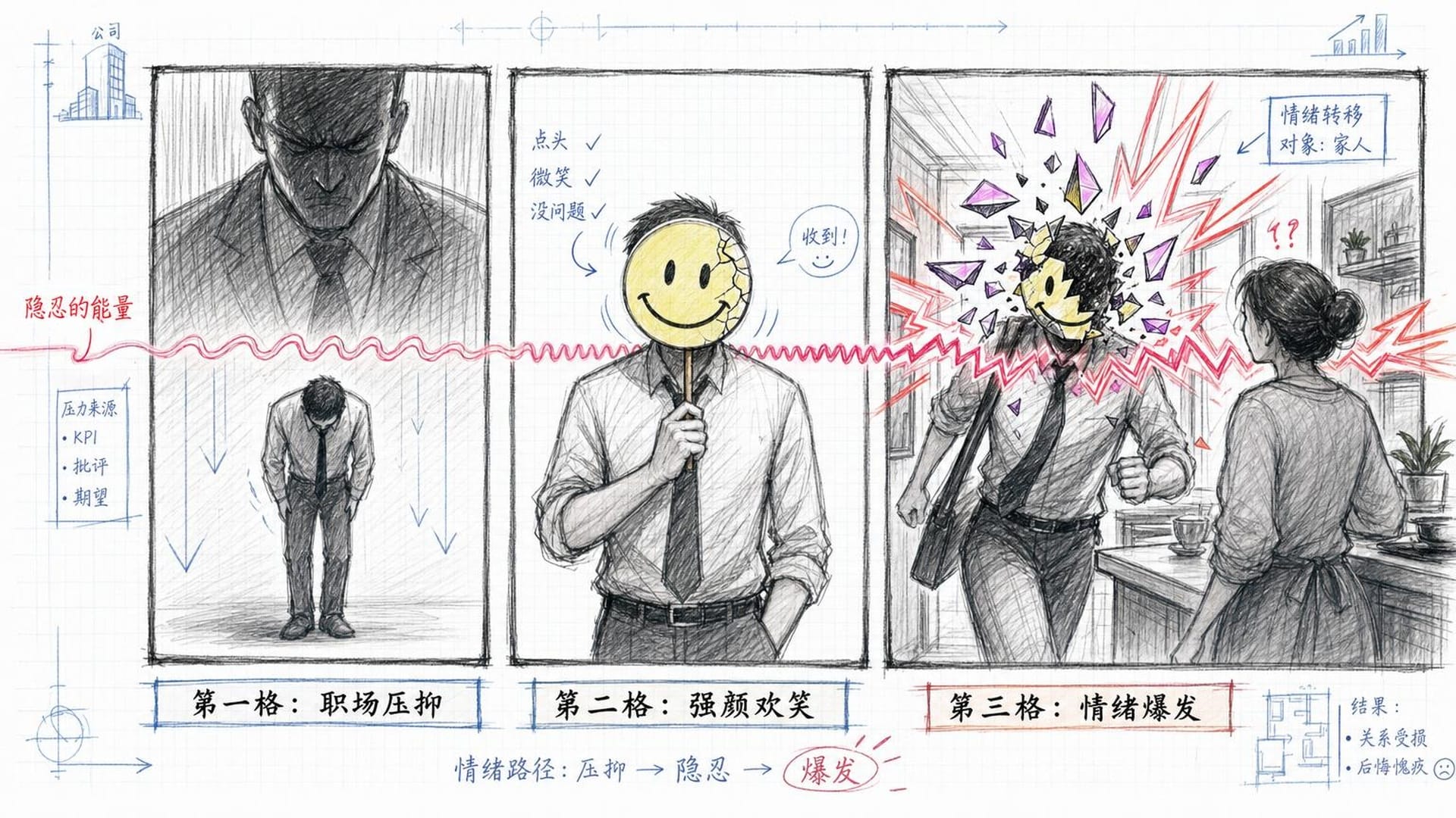 情绪从职场传递到家庭的连环反应