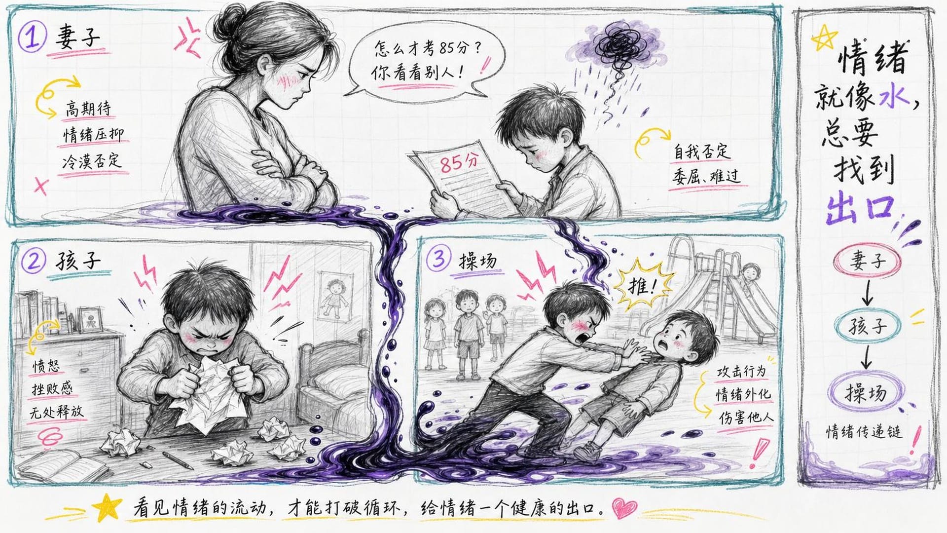 情绪像水流一样向下传递，最终落在最脆弱的人身上