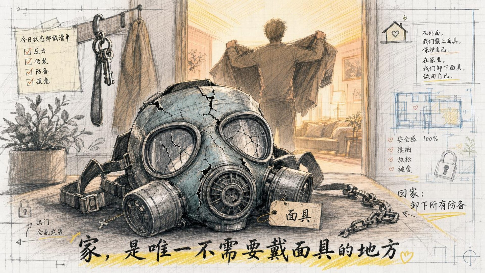 家是卸下面具的地方，也因此成为情绪最后的出口