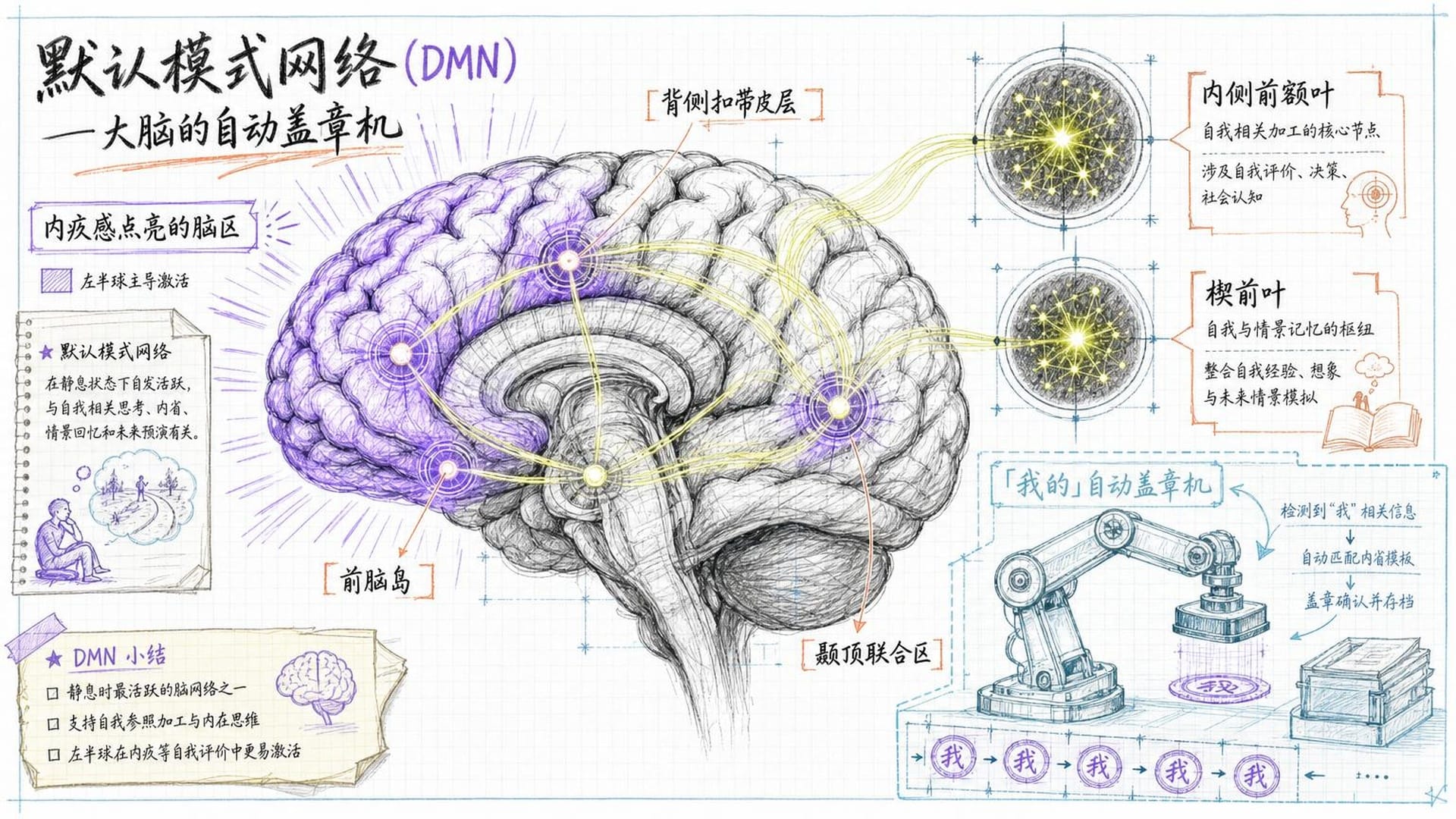 内疚感激活的大脑网络，与默认模式网络高度重叠