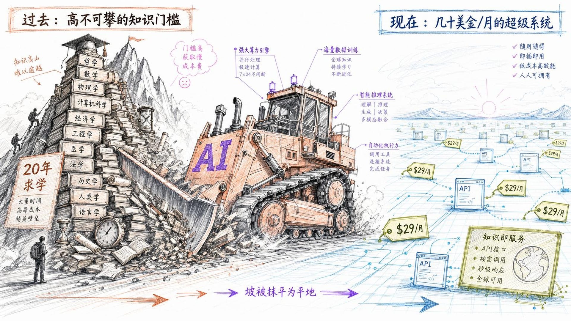 AI推土机：将知识门槛抹平为平地