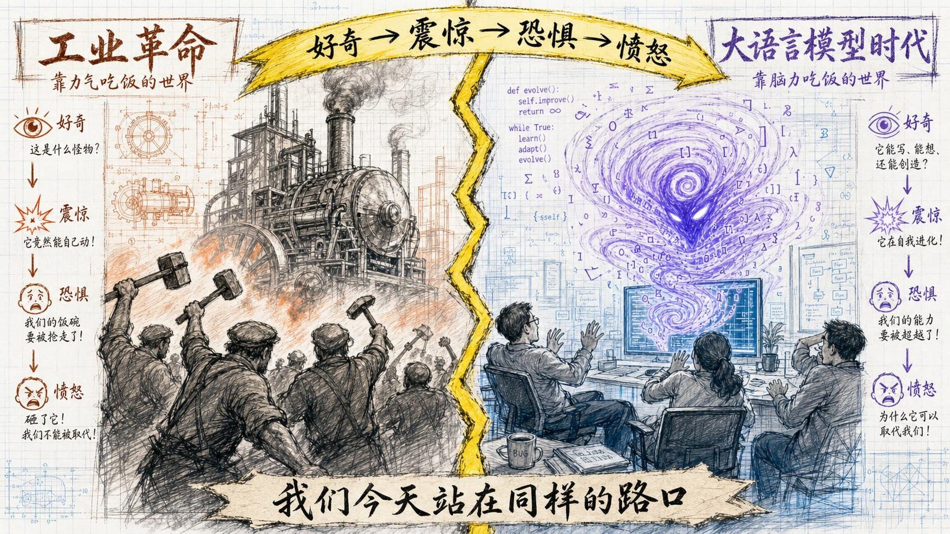 历史的镜像：工业革命与AI革命的双时空
