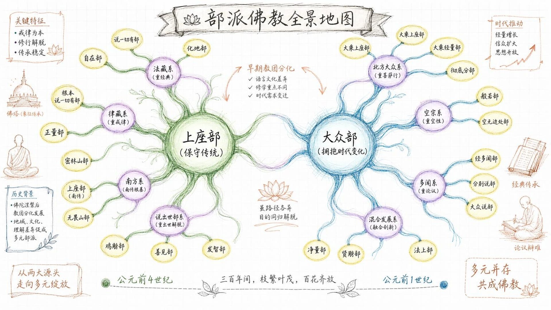 部派分化全景地图