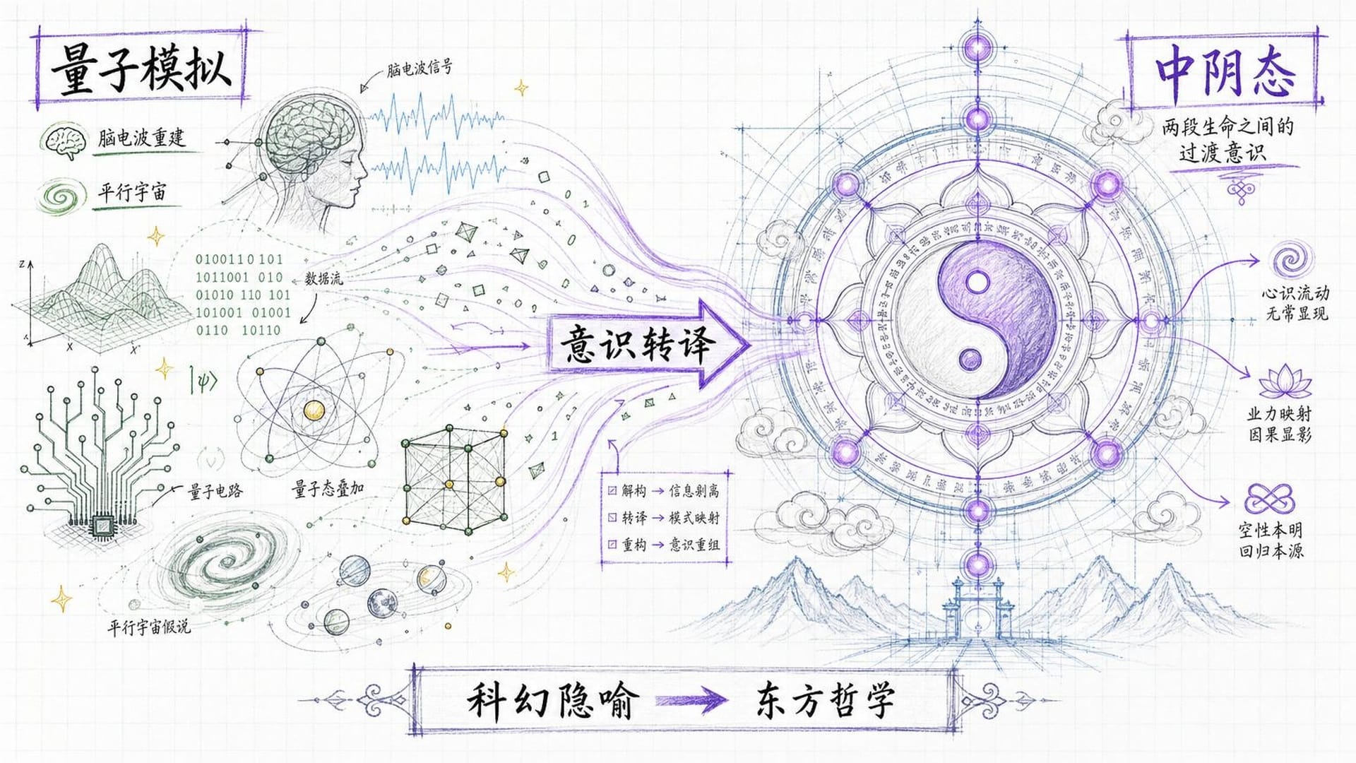 量子模拟符号与东方哲学图形的融合