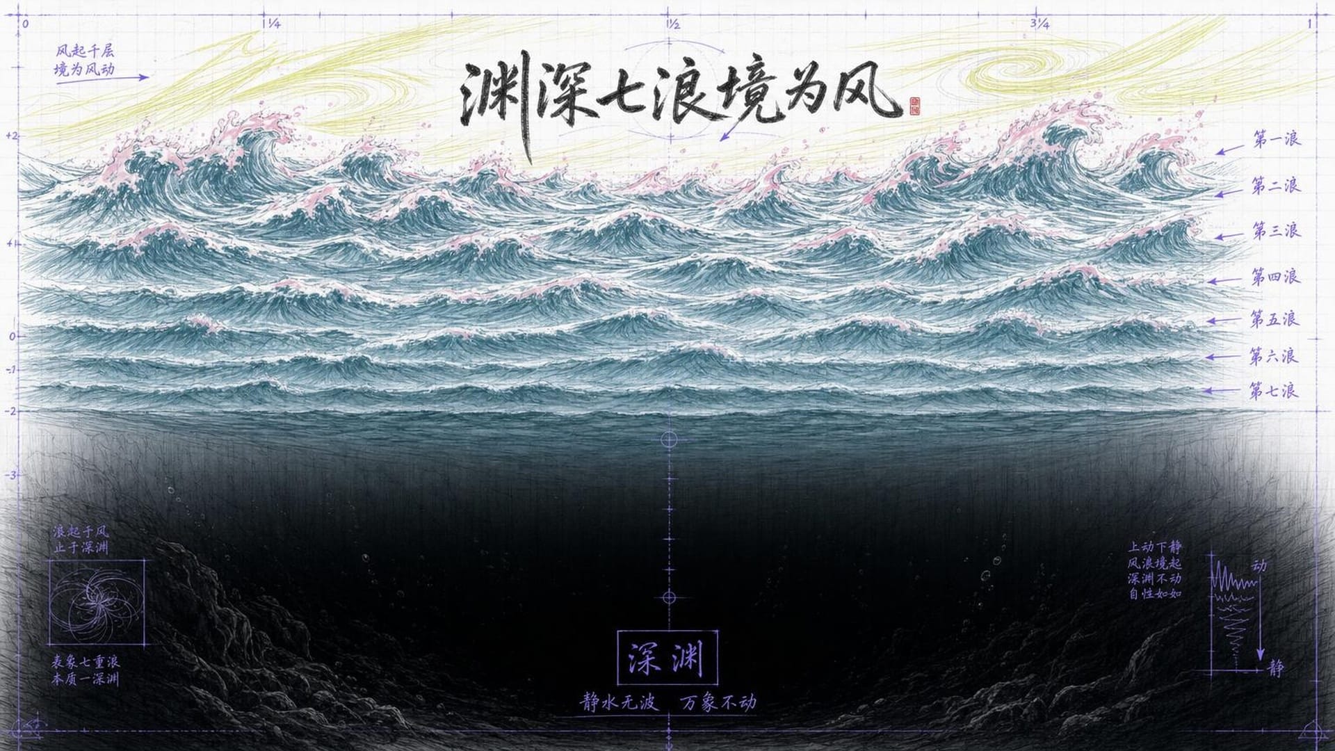 渊深七浪：浪虽翻，海不动
