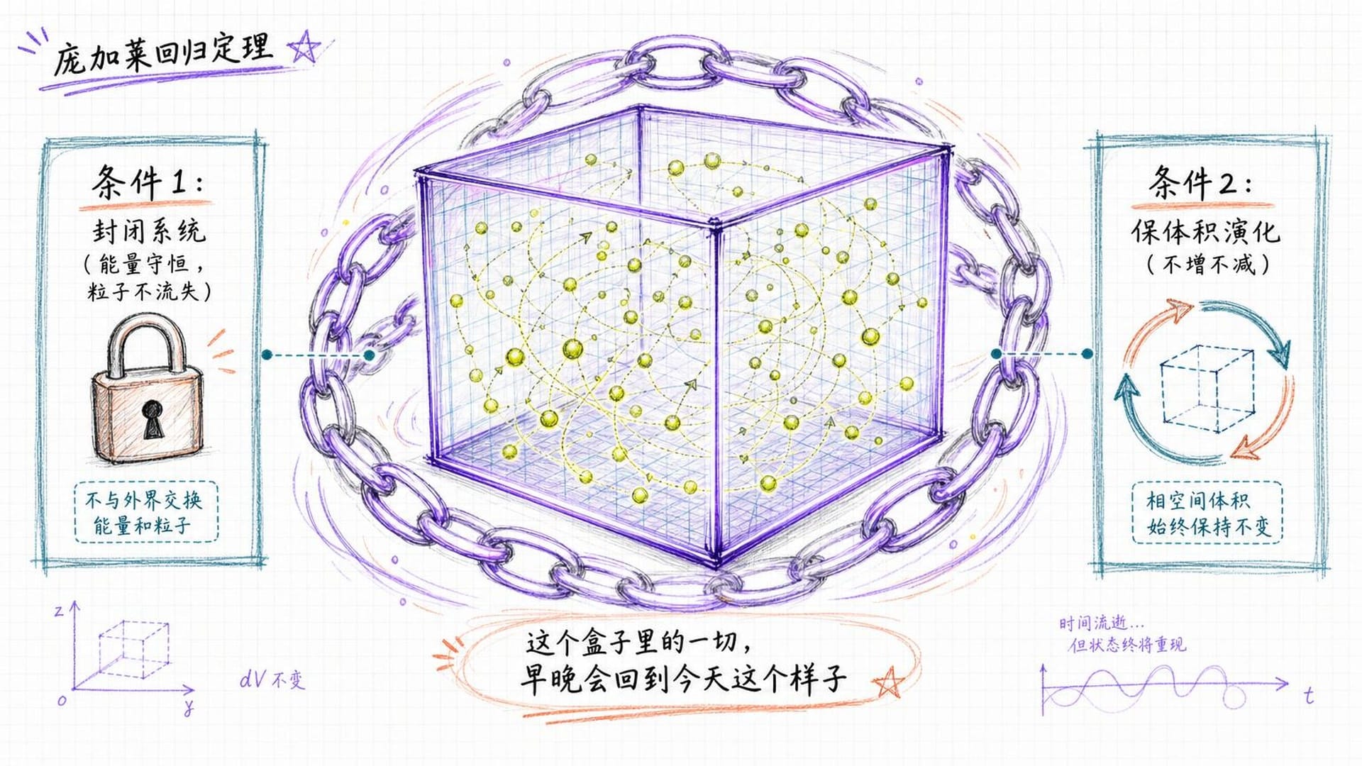 两个条件：封闭系统与保体积演化