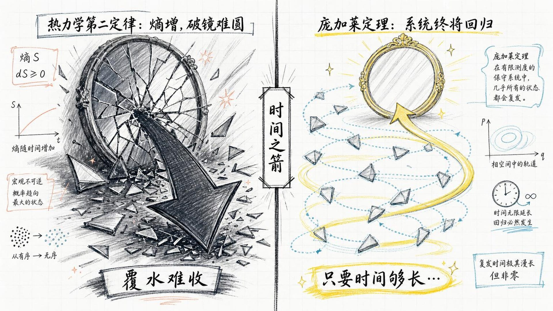 热力学第二定律与庞加莱定理的对撞