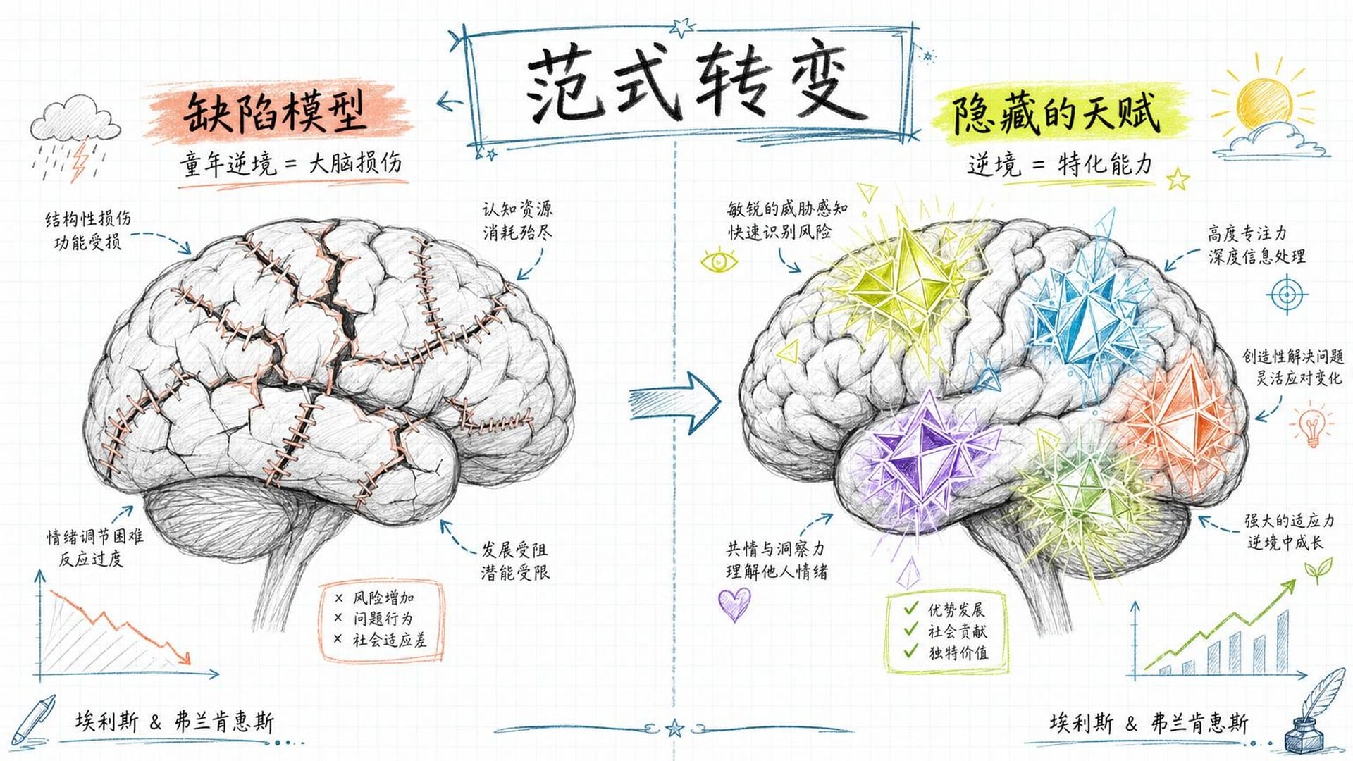 缺陷模型与隐藏天赋的对比