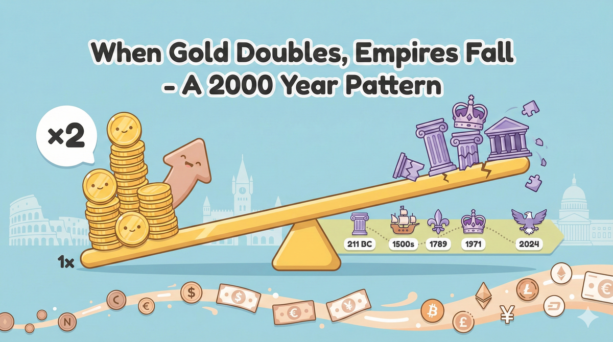 黄金翻倍，帝国崩溃：一个2000年的历史铁律正在重演