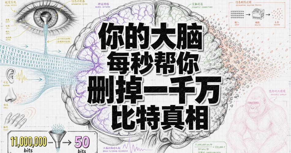 你的大脑每秒删掉99.9999%的现实：神经科学揭示你从未真正看见这个世界