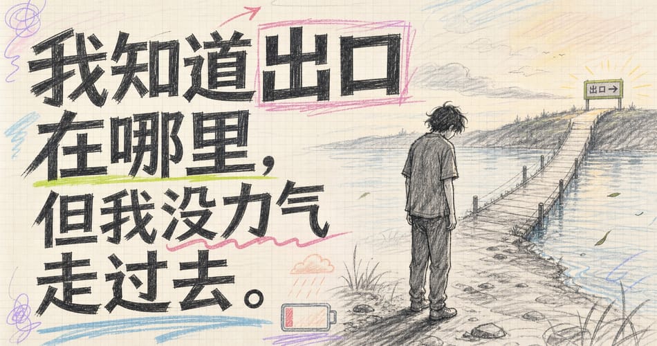 我知道出口在哪里，但我没力气走过去。