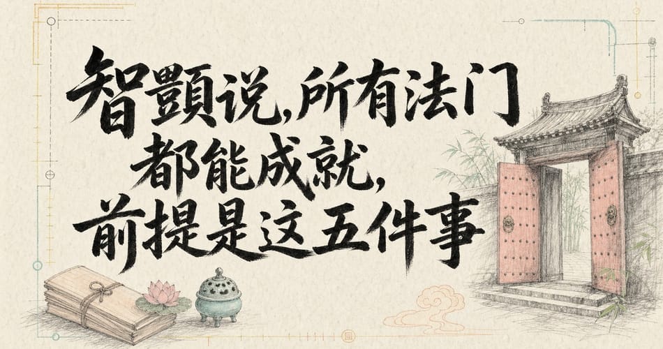 智顗说，所有法门都能成就，前提是这五件事。
