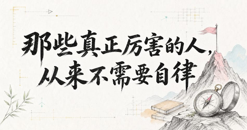 那些真正厉害的人，从来不需要自律。